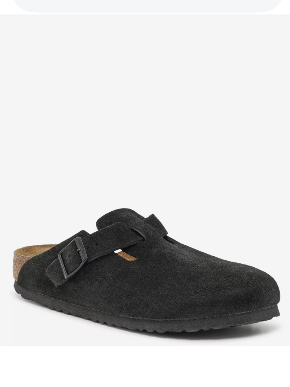 Birkenstock Black Suede Boston Clog Mule